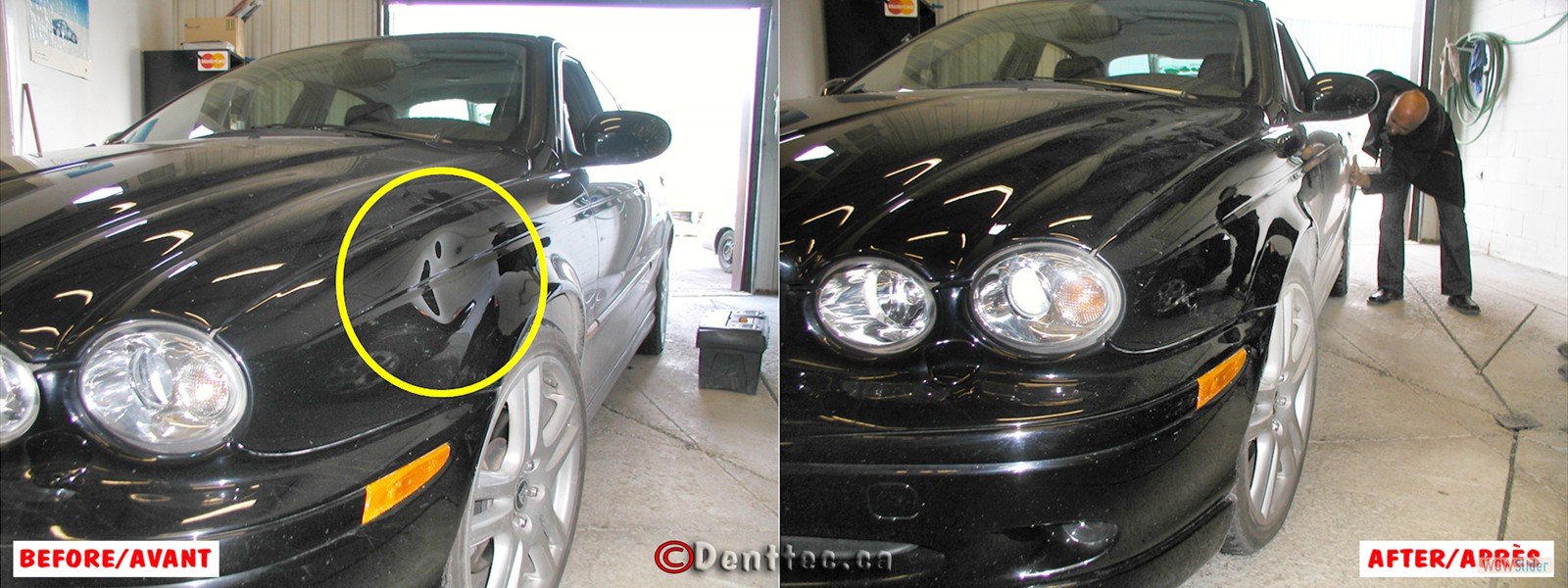 DentTec_09 Dent Front Fender Black Car